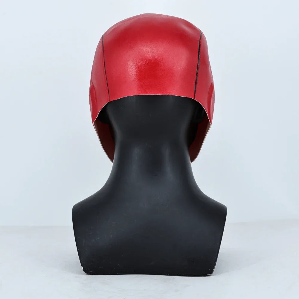 Red Hood Superhero Latex Helmet Full-Face Cosplay Mask for Adults Halloween 2026