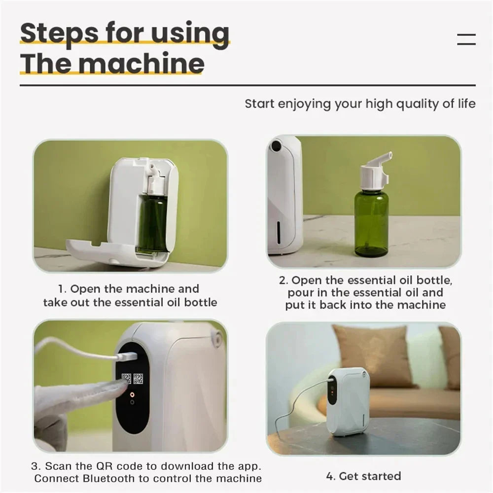 Aroma Diffuser Bluetooth App Control Wall Mount Scent Machine 200m3 Coverage Halloween 2025 Quiet Home Fragrance