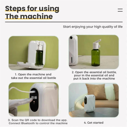 Aroma Diffuser Bluetooth App Control Wall Mount Scent Machine 200m3 Coverage Halloween 2025 Quiet Home Fragrance