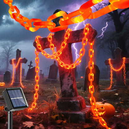 Halloween-plastic lichtslinger met ketting en 8 lichtstanden, skelet en hond, griezelige buitendecoratie 2026