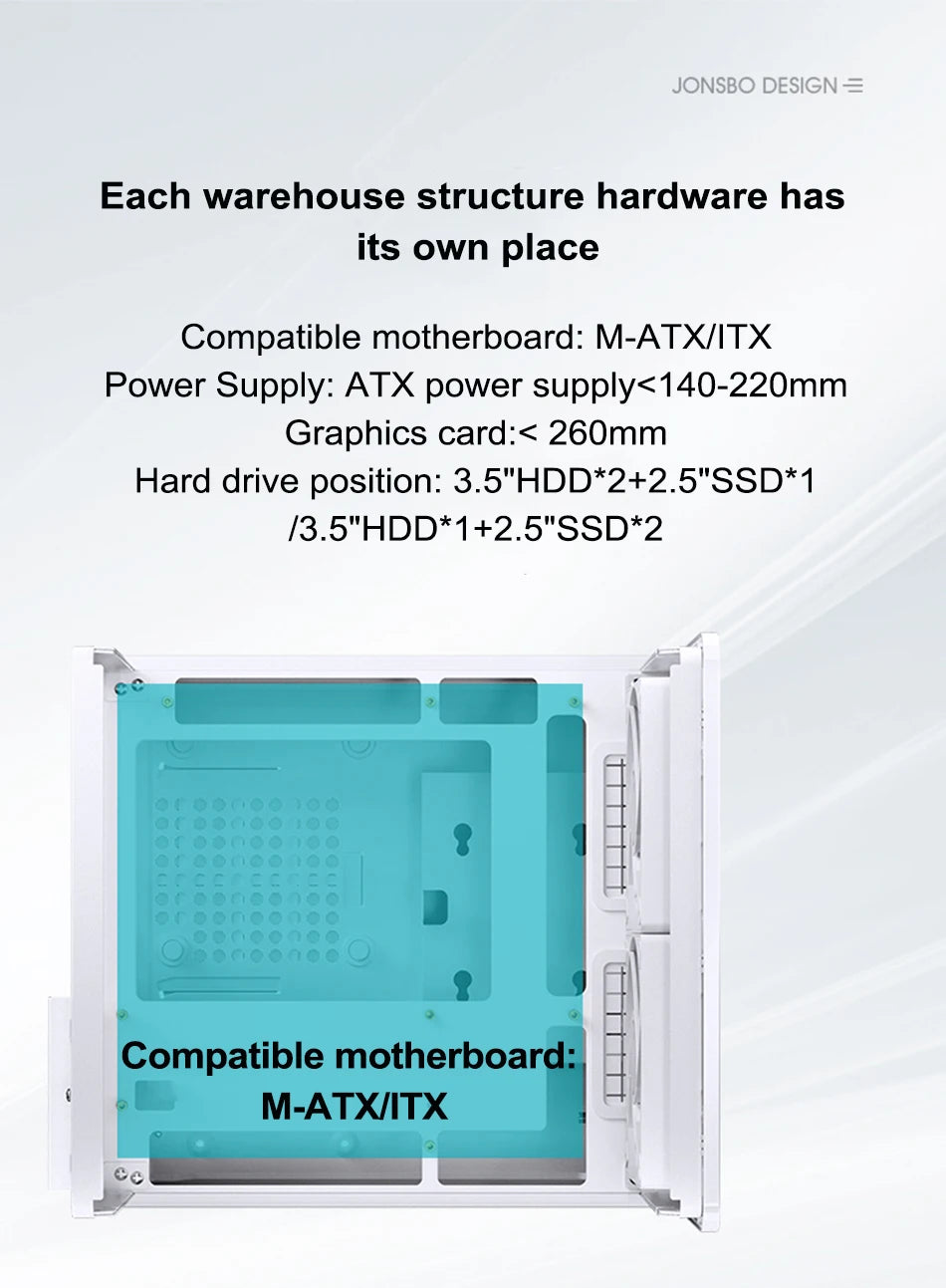 Boîtier PC Mini ITX MicroATX Vue sur Mer Verre Compact Gaming
