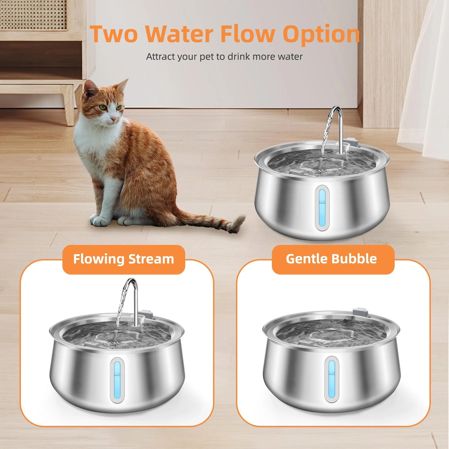 Stainless Steel Cat Water Fountain 4L - Automatic Multi-Layer Filtration Pet Drinking Dispenser