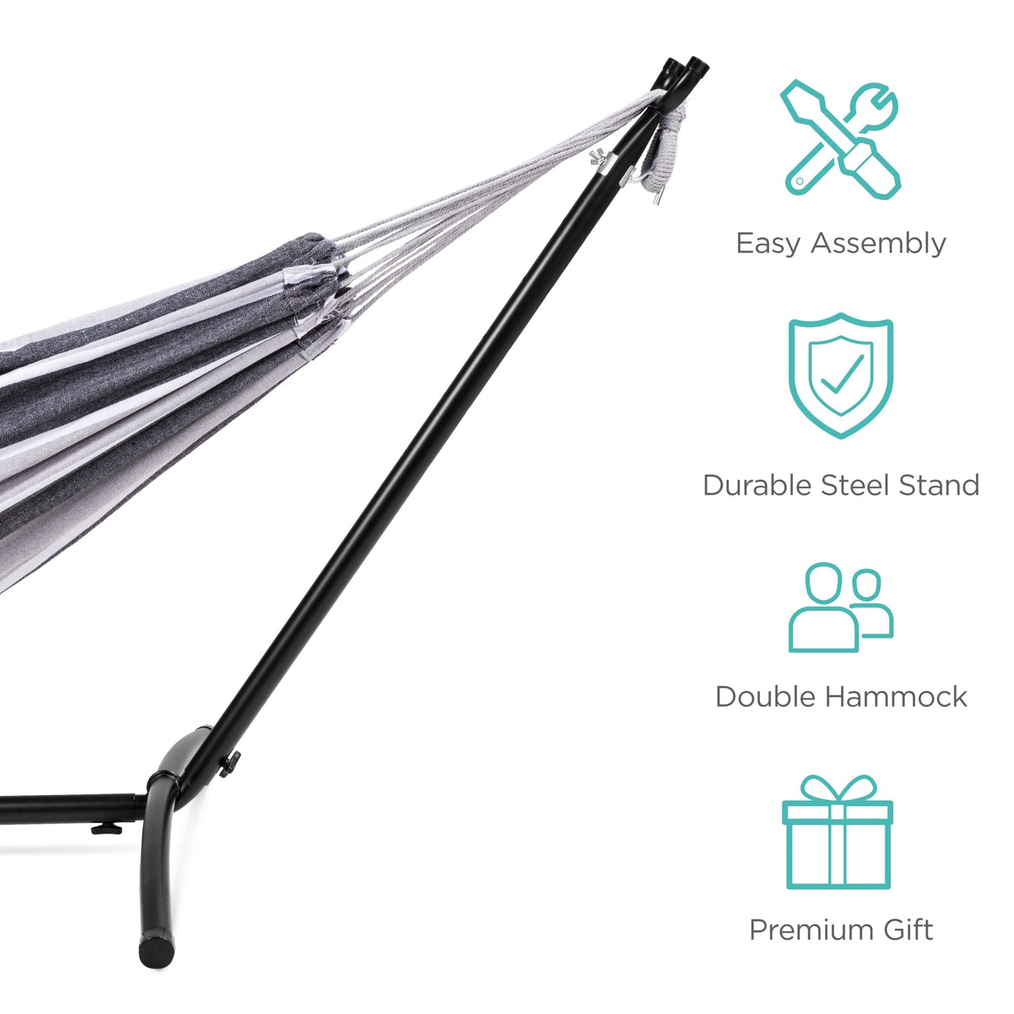 Double Hammock Heavy-Duty with Stand & Bag - 450 lb Capacity for Camping