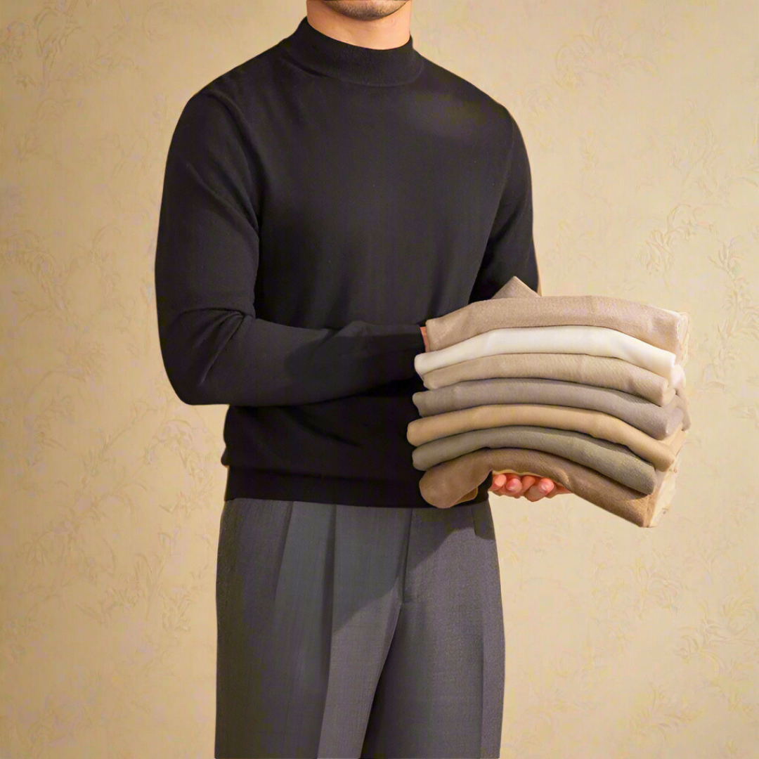 Soft Classic Men's Turtleneck Sweater - Fitted, Wool, Work