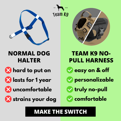 Tactical Dog Harness No-Pull With Front And Back D-Rings Quick-Release Buckles Top Handle Heavy-Duty Training