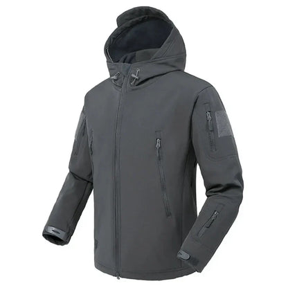 Waterdichte gevoerde herenjas - gewatteerde softshell met capuchon