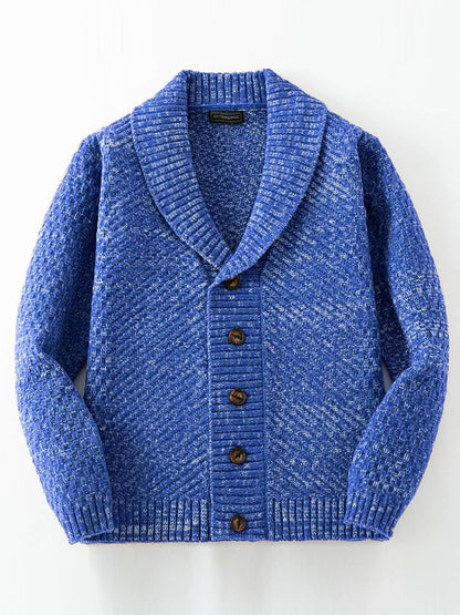 Soft Classic Mens Cardigan - Shawl Collar, Knit, Casual