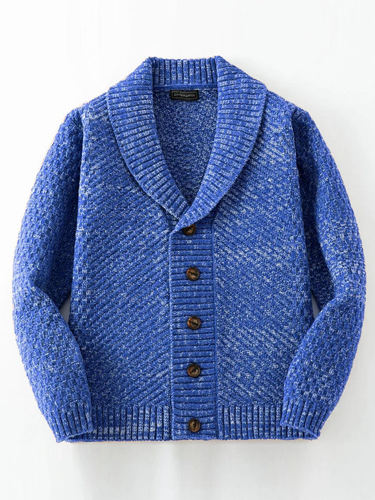 Soft Classic Mens Cardigan - Shawl Collar, Knit, Casual