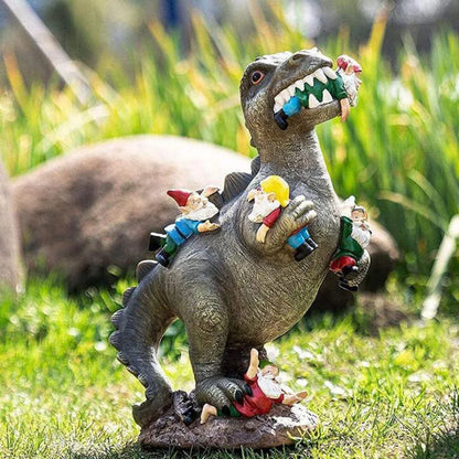 Statua di dinosauro 17 cm figura da giardino in resina - scultura fantasy umoristica per decorazione esterna, regalo virale TikTok autunno 2026