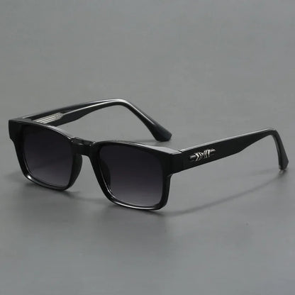 Men's square frame sunglasses UV400 – mirror lens, anti-mist outdoor driving shades, wide coverage