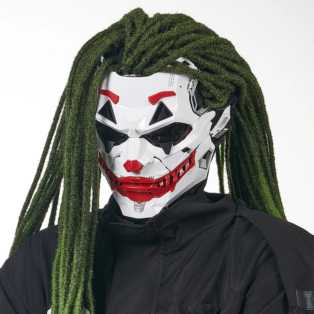 Cyberpunk Braids 2D PVC Resin Full-Face Cosplay Mask Halloween Anime Role-Play Prop 2026