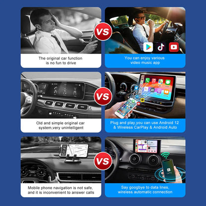 Android CarPlay Box 3 i 1 AI biladapter med Netflix YouTube 5G WiFi efterår 2025 bilunderholdning