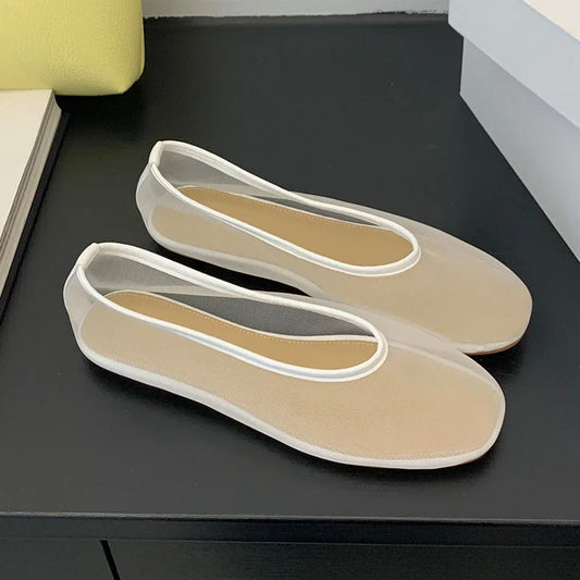 Lightweight Women Ballet Flats - Shallow Slip On Mesh