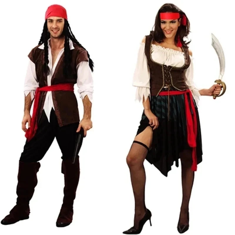 Pirates of the Caribbean Jack Sparrow Cosplay Costume Set for Men Women Halloween Carnival 2026