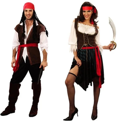 Pirates of the Caribbean Jack Sparrow Cosplay Costume Set for Men Women Halloween Carnival 2026