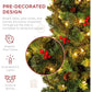 Pre-Lit Pine Pencil Christmas Tree - Pre-Decorated Holiday Decoration with Incandescent Lights for Home, Office & Parties