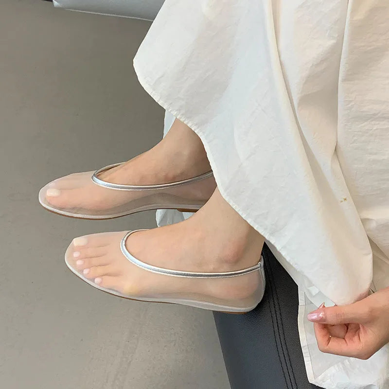 Lightweight Women Ballet Flats - Shallow Slip On Mesh
