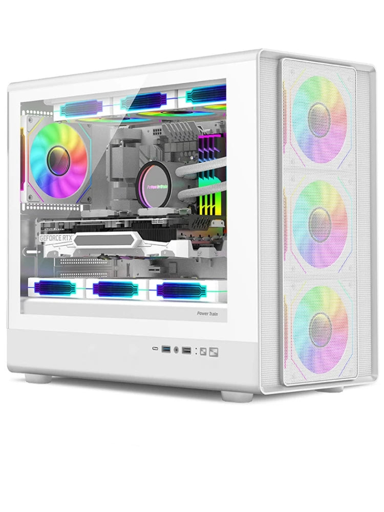 Mini ITX PC kabinet hærdet glas 360mm vandkøling