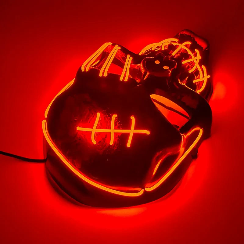 LED Glowing Skull Mask Full Face Halloween 2025 Cosplay
