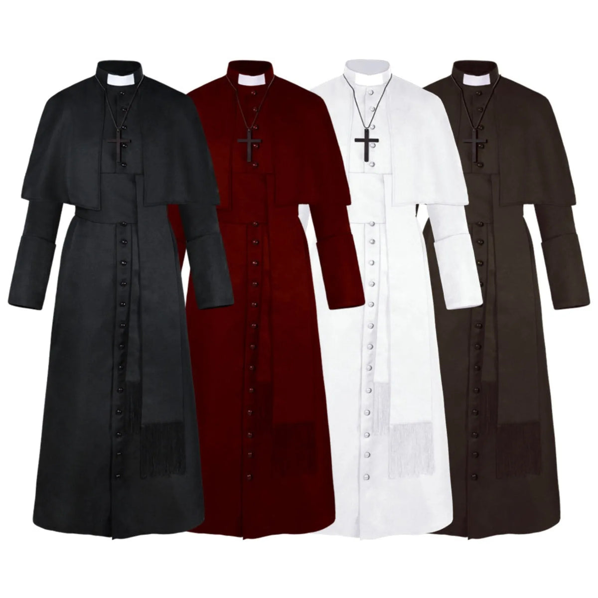 Middeleeuws katholiek priesterkostuum, pauselijke geestelijke, kazuifel-cosplaykostuum voor mannen, Halloween 2026