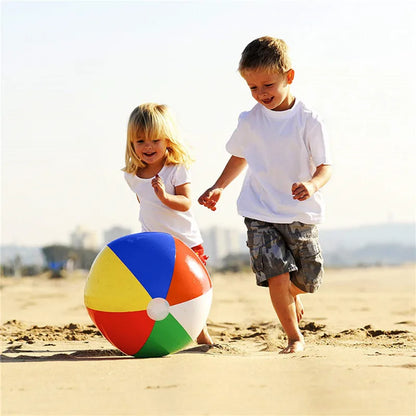 Colorful Inflatable Beach Balls Set of 3, 23cm Diameter, Durable PVC for Pool and Beach Fun, Ideal for Kids Aged 3 and Up