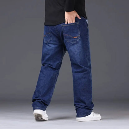 Oversized Relaxed Men's Jeans - High Waist, Stretch Denim