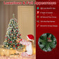 Artificial Pre-Lit Christmas Tree - Hinged Xmas Tree with 200 Warm-White LED Lights, 8 Lighting Modes, 450 Lush Branch Tips