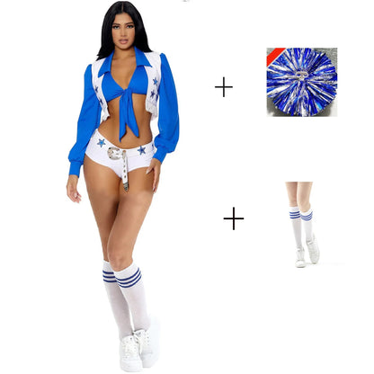 Fitted Women Cheerleader Costume - Crop Top, Polyester