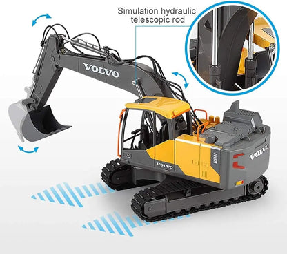 RC Excavator 1/16 Scale Alloy Digger 3in1 Construction Vehicle Fall 2025 Gift Idea