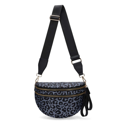 Versatile unisex crossbody bum bag – checkered nylon, box shape, travel and daily use