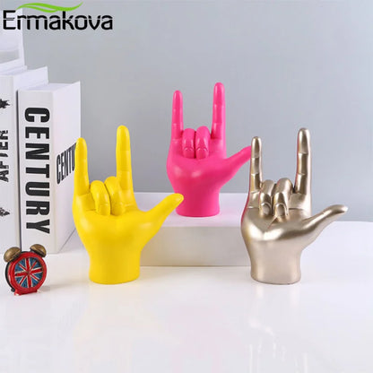 Sign Language Hand Statue 19.5cm Resin Figurine Home Decor Fall 2025 Meaningful Gift Desk Accent