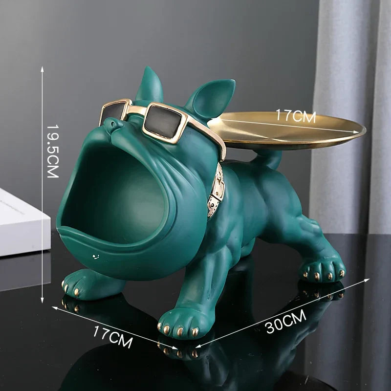 Dog Statue 30cm Bulldog Figurine Storage Box Resin Home Decor Fall 2025 Organizer Gift Idea