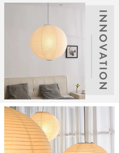 Japandi Wabi Sabi Round Pendant Light E27 LED Hanging Cozy Lamp