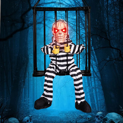 Halloween kraniedekoration hængbar fangebur rekvisit efterår 2025 uhyggelig indendørs hængende dekoration klar til ophængning