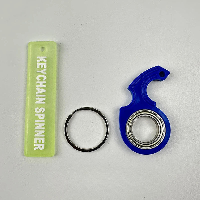 Metal Keychain Fidget Spinner Ring Stress Relief Toy