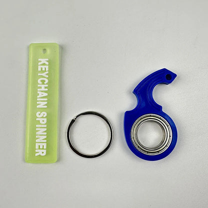 Metal Keychain Fidget Spinner Ring Stress Relief Toy