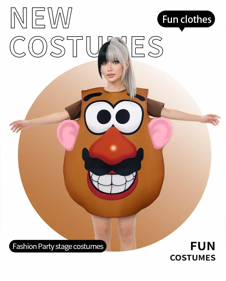 Bijpassende cosplaykostuumset voor koppels als Mr. en Mrs. Potato Head, Halloween-, carnaval- en feestoutfit 2026