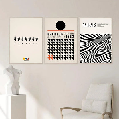 Impression sur toile murale Bauhaus avec citation rose moderne nordique