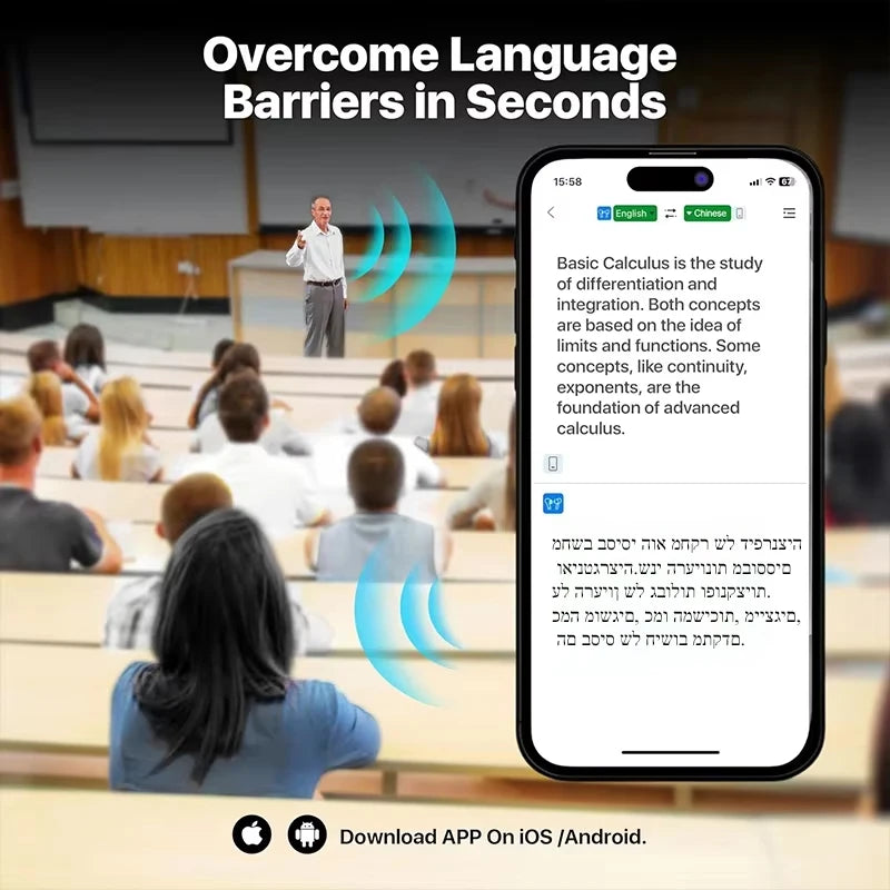 AI Translator Earbuds Offline 144 Languages 60H Case