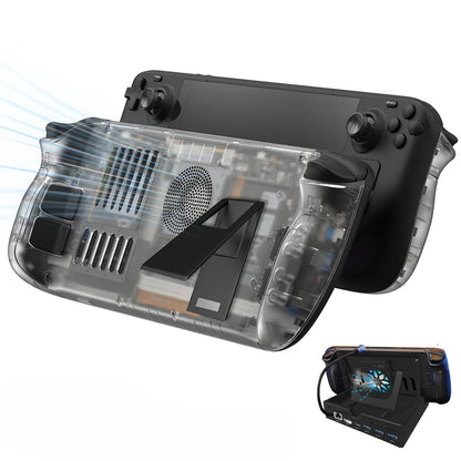 Cubierta trasera transparente para refrigeración de Steam Deck con soporte de soporte