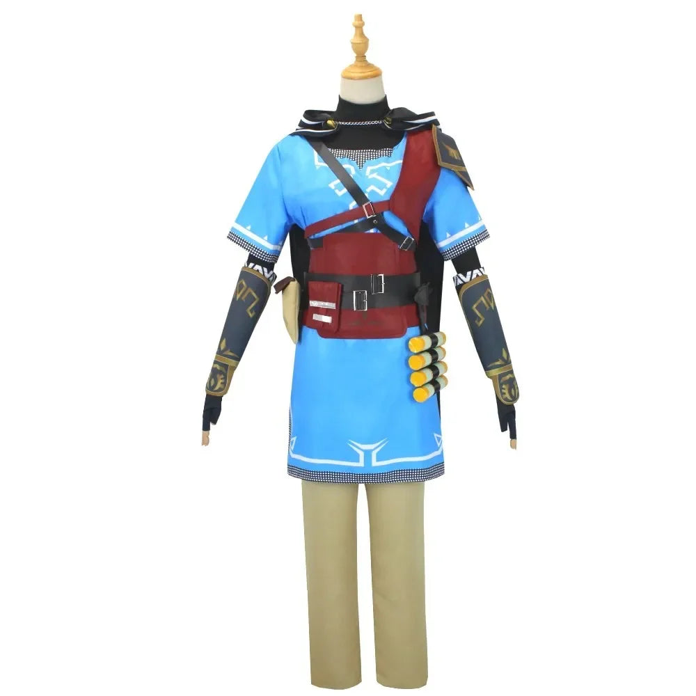 Legend of Zelda Breath of the Wild Link Cosplay Costume Set with Cloak for Adults Kids Halloween 2026