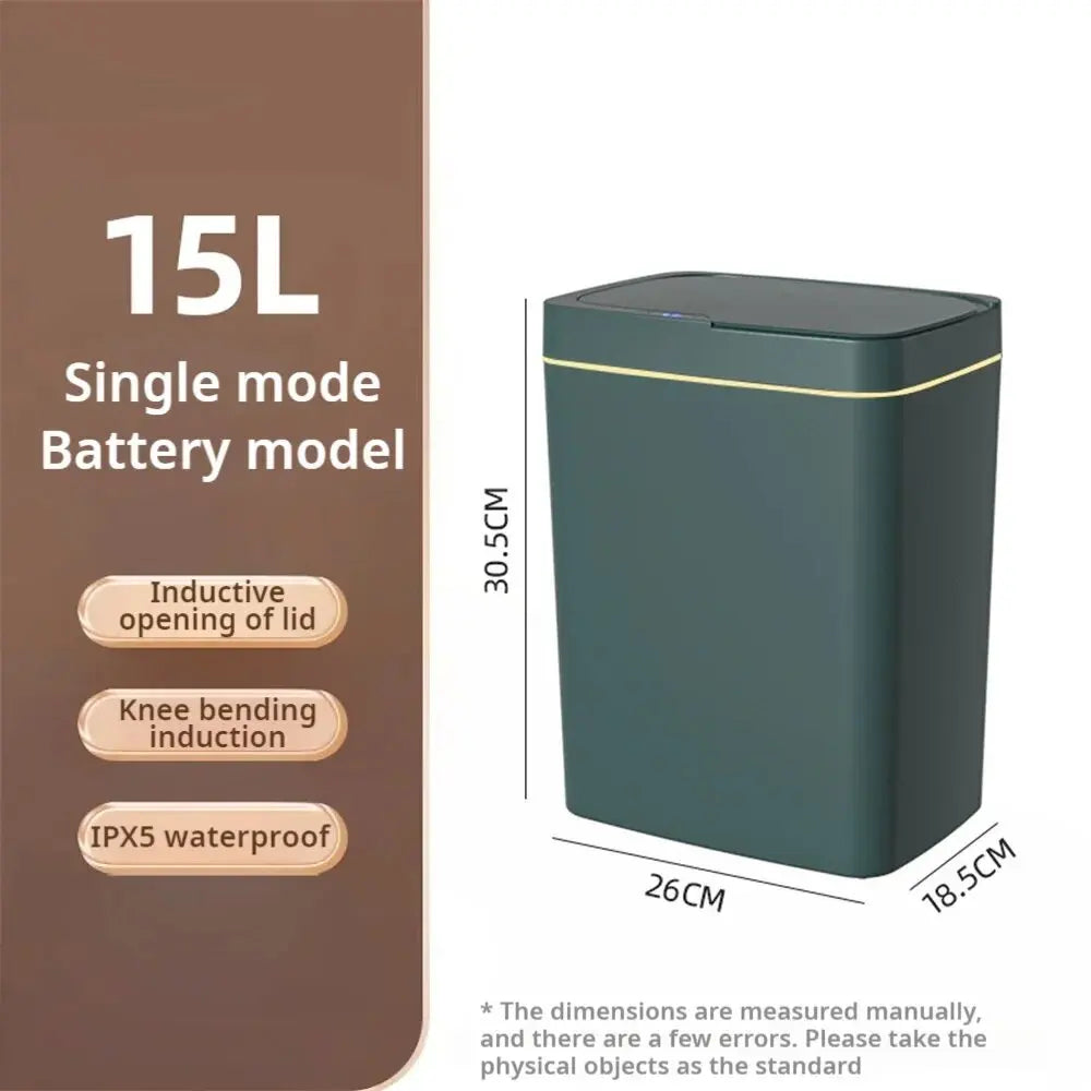 Touchless Smart Sensor Trash Can 15L Waterproof Automatic