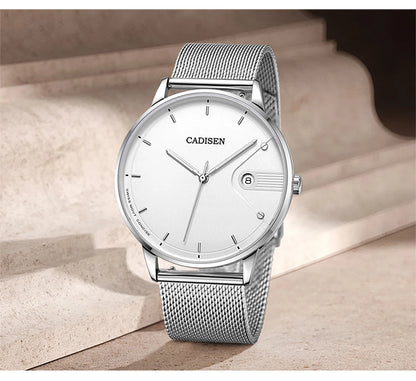 Ultra Thin Swiss Quartz Mesh Strap Watch 7mm Sapphire