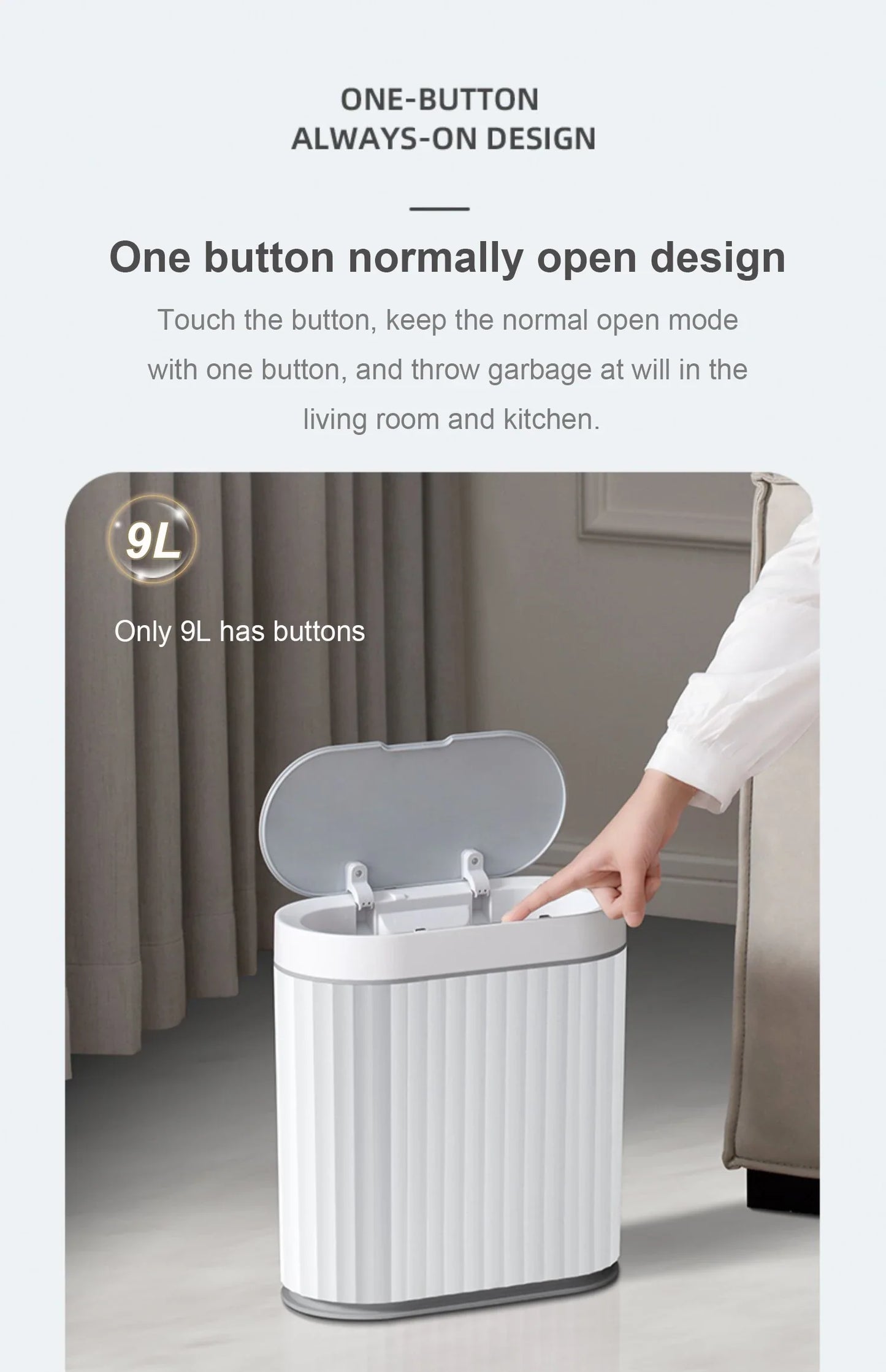 Automatic Sensor Trash Can Narrow Roman Stripe Bathroom Bin