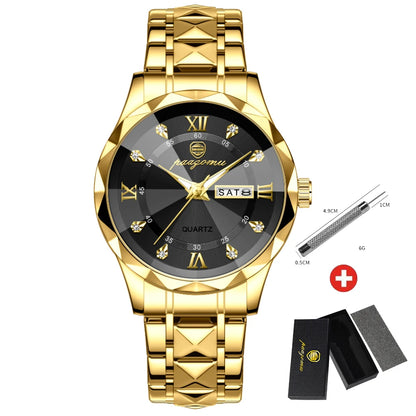 Quartz Stainless Steel Dress Watch Waterproof Glow Dial