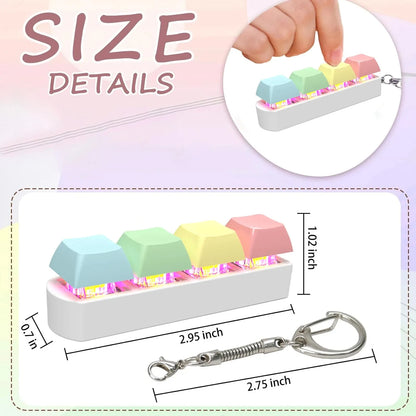 Keyboard Fidget Toy LED Keychain 4 In 1 Stress Relief