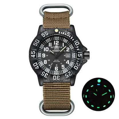 Reloj Militar Correa de Nylon Verde 50m Impermeable Luminoso