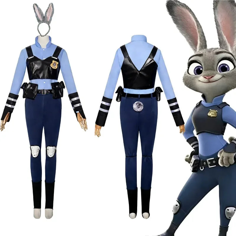 Cosplaykostuumset als politie-uniform van Zootopia Judy Hopps voor kinderen en volwassenen Halloween carnaval 2026