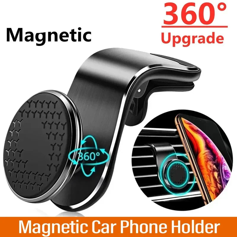 Magnetic Car Phone Holder Air Vent Clip Mount - Universal Car Accessories for iPhone, Samsung