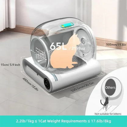 Automatic Smart Cat Litter Box 65L Self Cleaning APP Control Fully Enclosed Litter Box Fall 2025 Gift